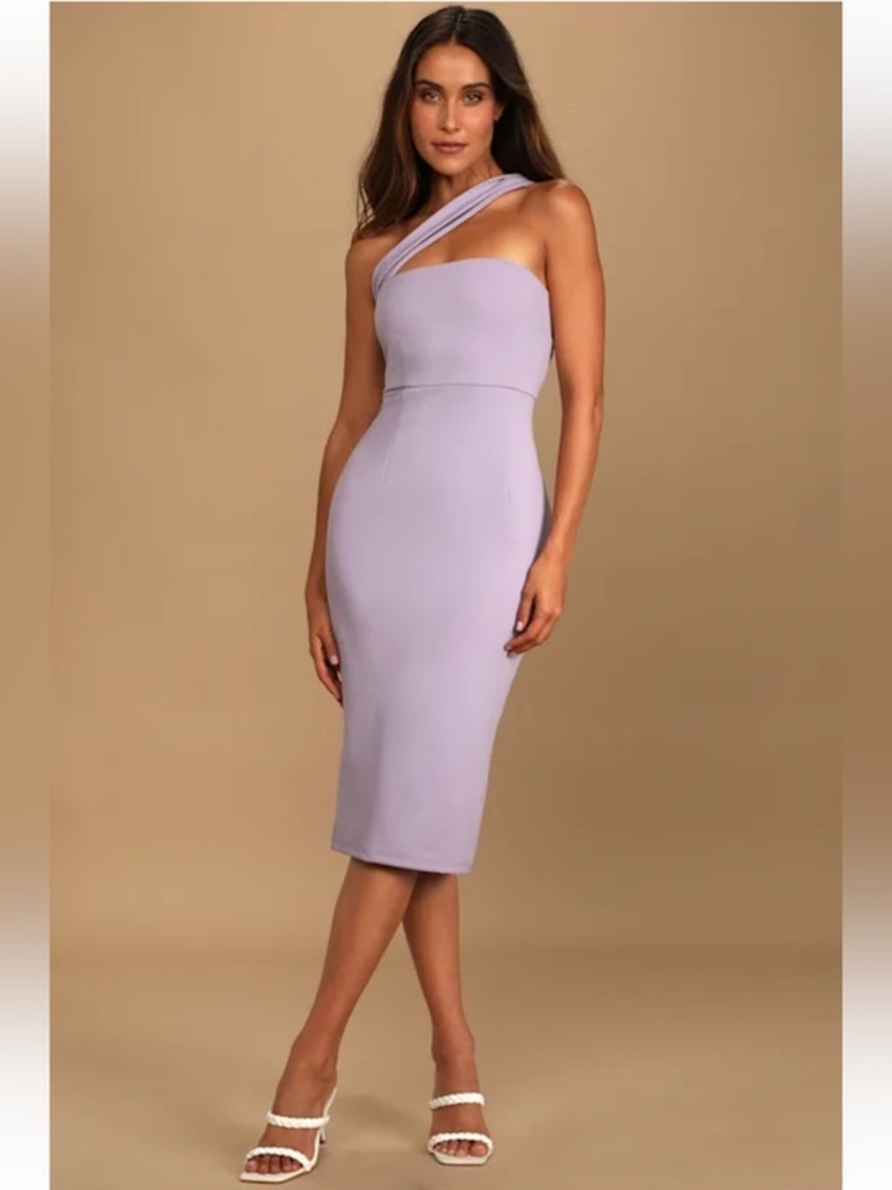 Lulus Hold Your Attention Lilac One-Shoulder Sleeveless Midi Dress